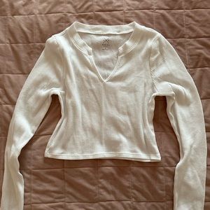 Long sleeve waffle shirt